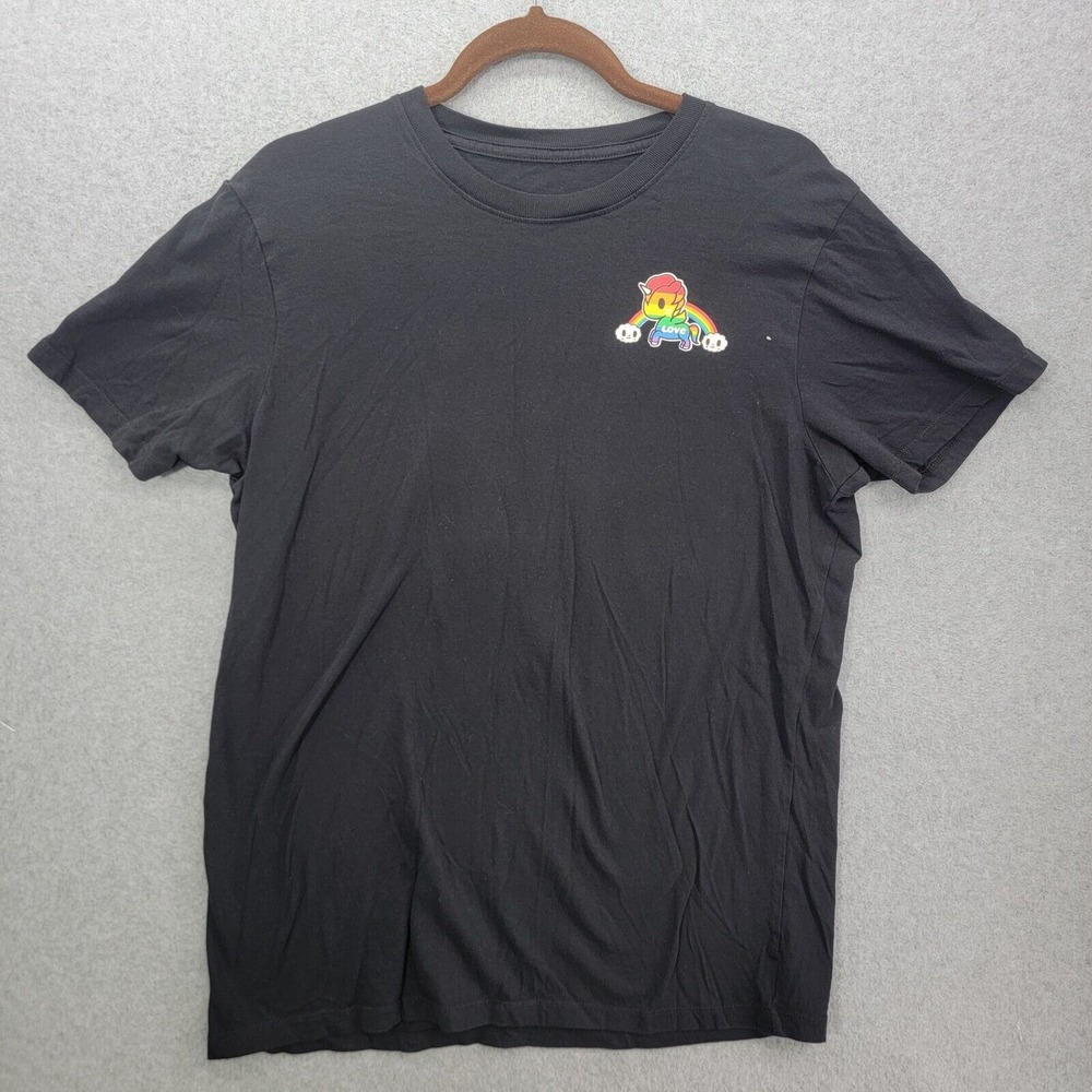 Tokidoki shirt Womens Medium Black Official love wins pride rainbow unicorn bear